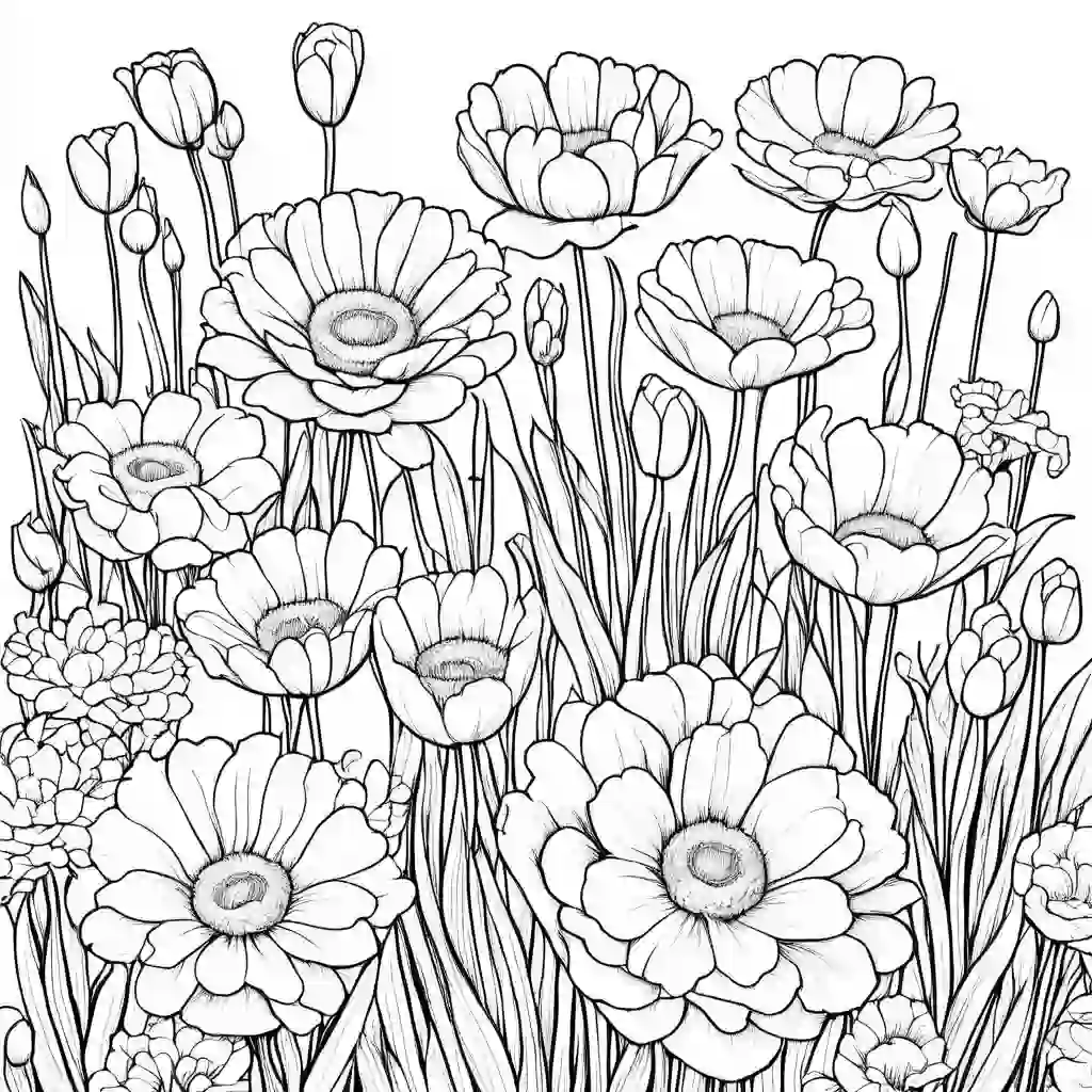 Spring garden coloring pages